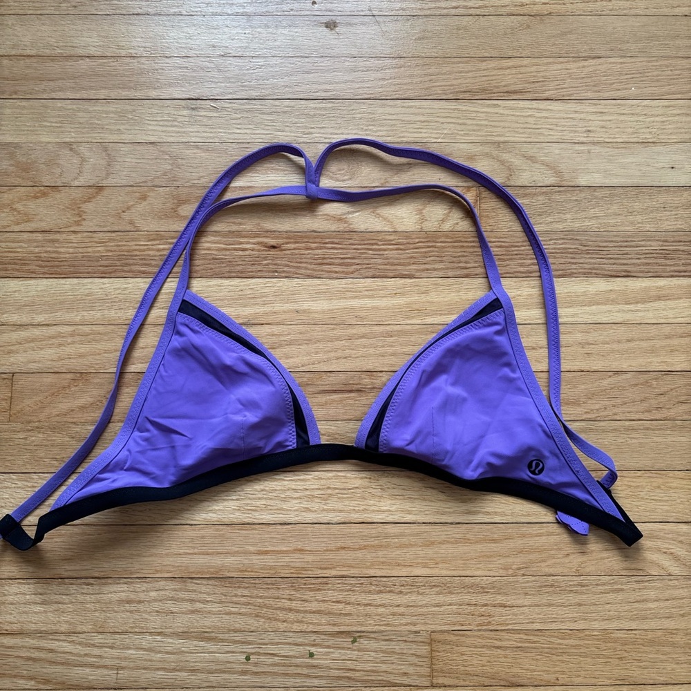 lululemon athletica reversible Purple Triangle Bikini Top with Black Trim